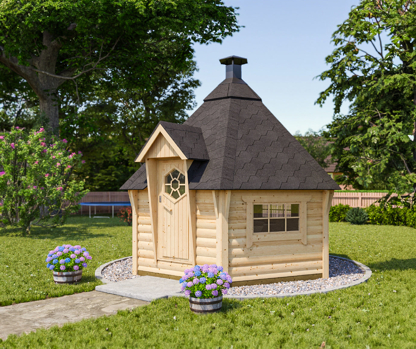 Year-Round Grilling and Entertaining in a BBQ Hut - Timber Building Specialists - Log Cabins