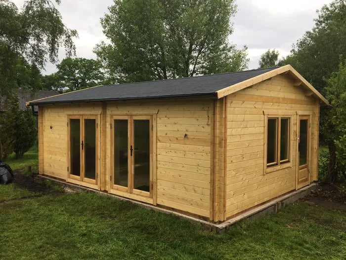 Bramhall Log Cabin Build – Garden Gym Log Cabin - Timber Building Specialists