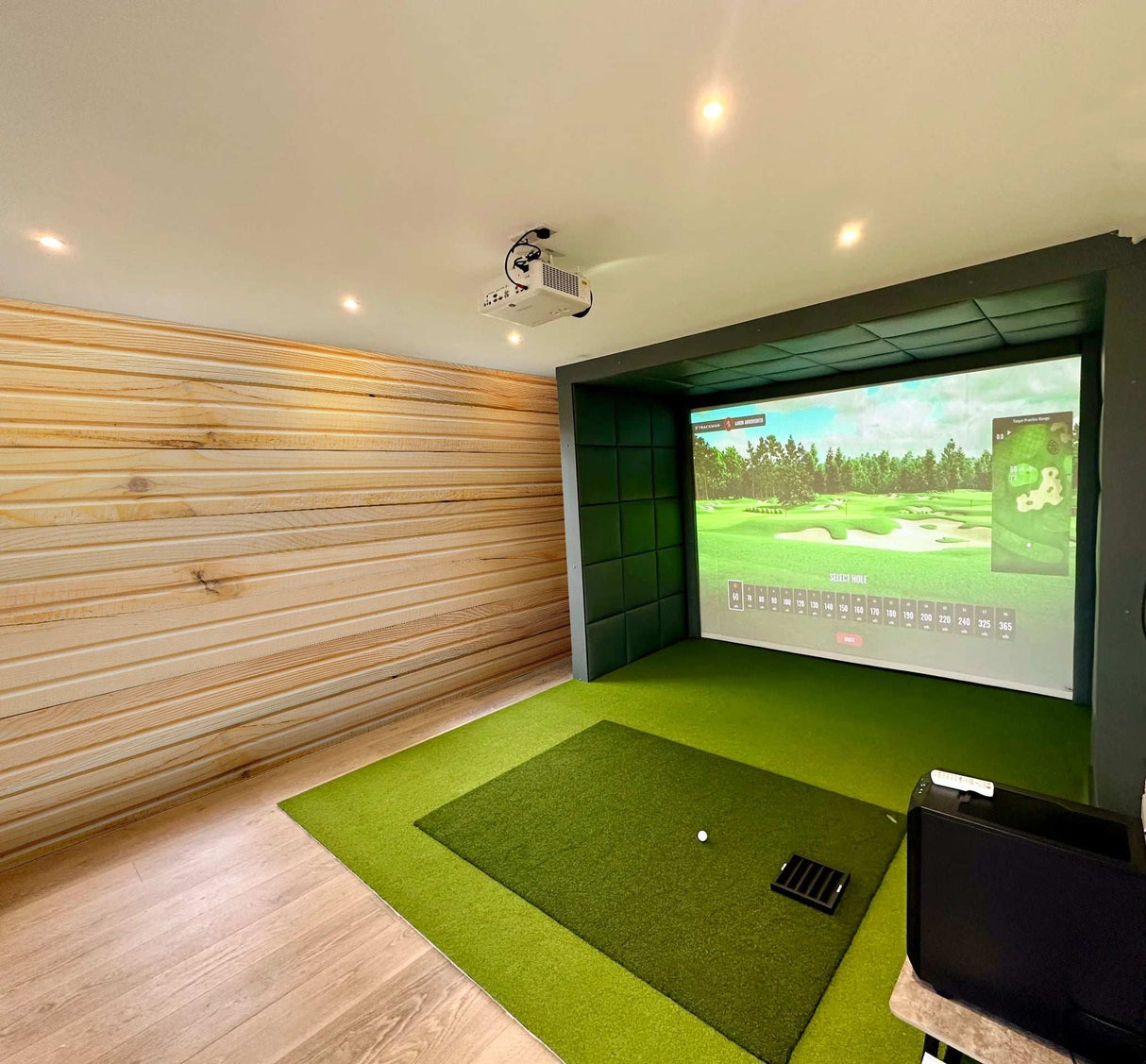 Oak Hill Golf Simulator Log Cabin | 15.0x5.5m - Golf Sim Room - Timber Building Specialists