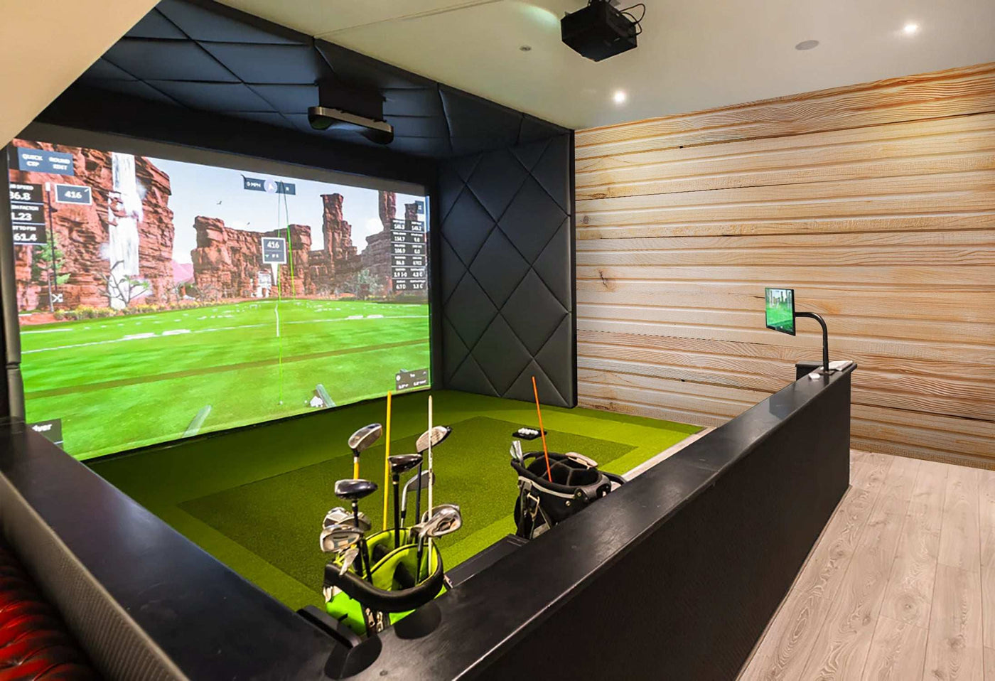 Oak Hill Golf Simulator Log Cabin | 15.0x5.5m - Golf Sim Room - Timber Building Specialists