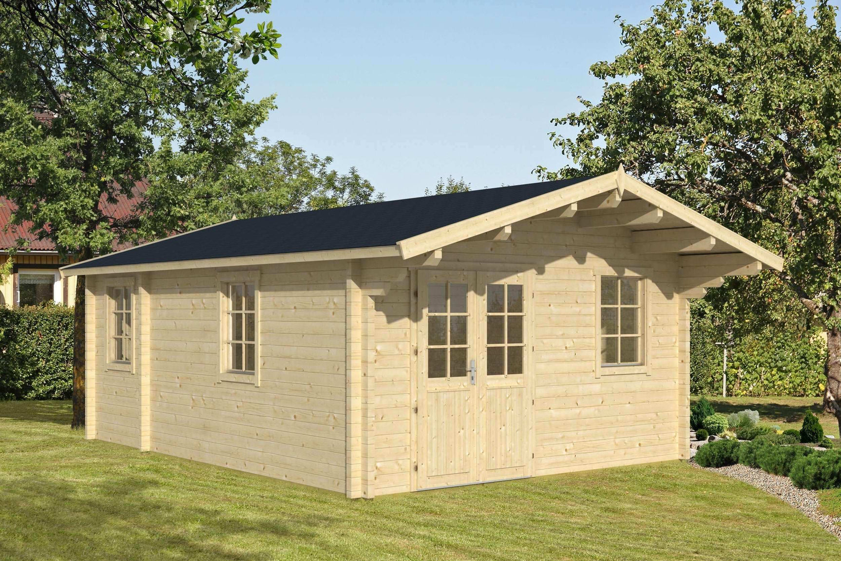 GOTLAND D Log Cabin | 4.4x6.0m - Log Cabin - Timber Building Specialists