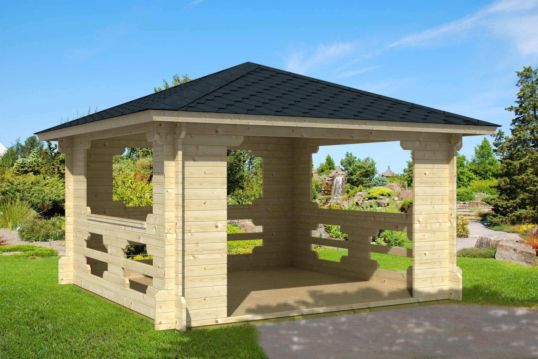 IBIZA Log Cabin Gazebo | 4.0x4.0m - Log Cabin - Timber Building Specialists