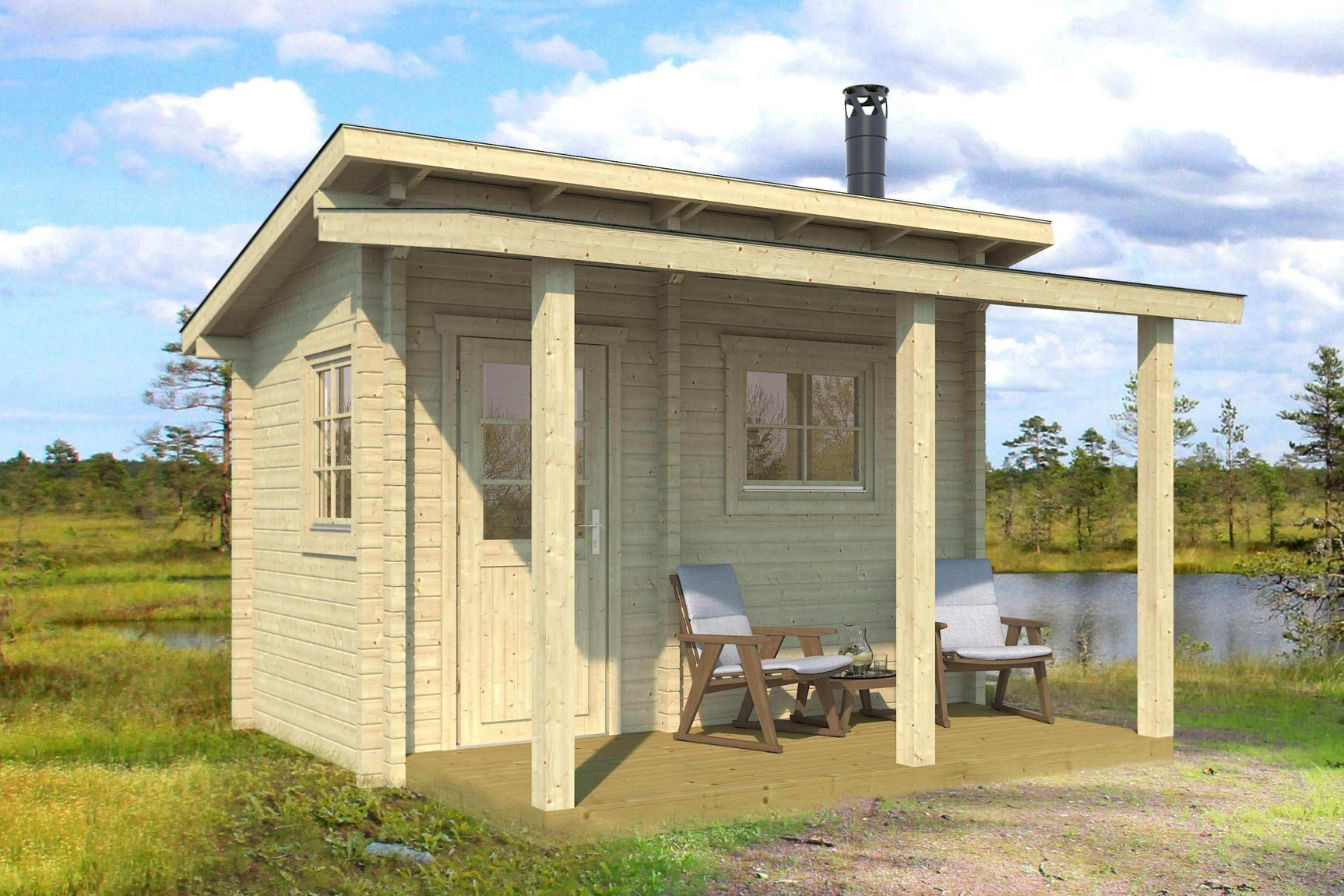 MODERNI PIHASAUNA 12 Sauna Log Cabin | 3.8x2.4m - Sauna Log Cabin - Timber Building Specialists
