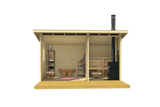 MODERNI PIHASAUNA 15 4.7x2.4m Sauna Log Cabin Internal Front