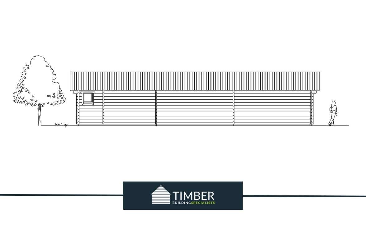 Oak Hill Golf Simulator Log Cabin | 15.0x5.5m - Golf Sim Room - Timber Building Specialists