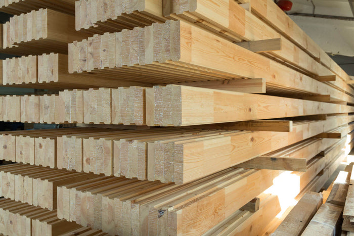 stack of glue laminated timber