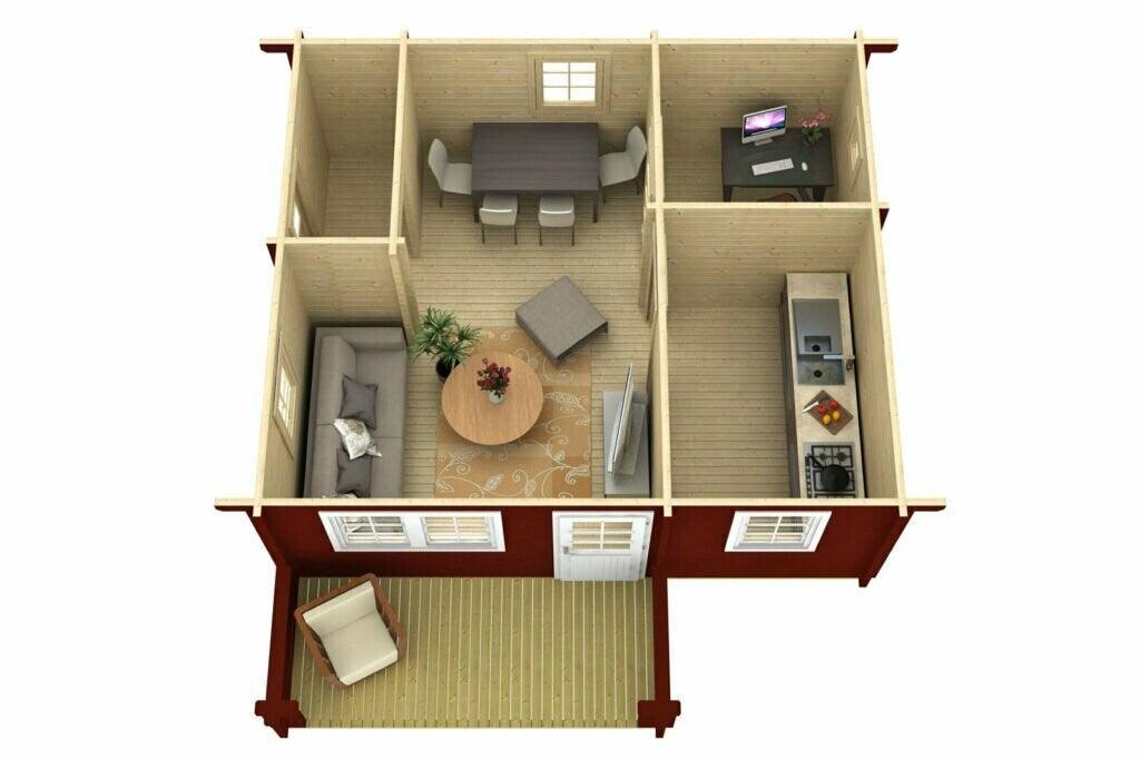 TORINO Log Cabin | 6.0x5.2m - Timber Building Specialists