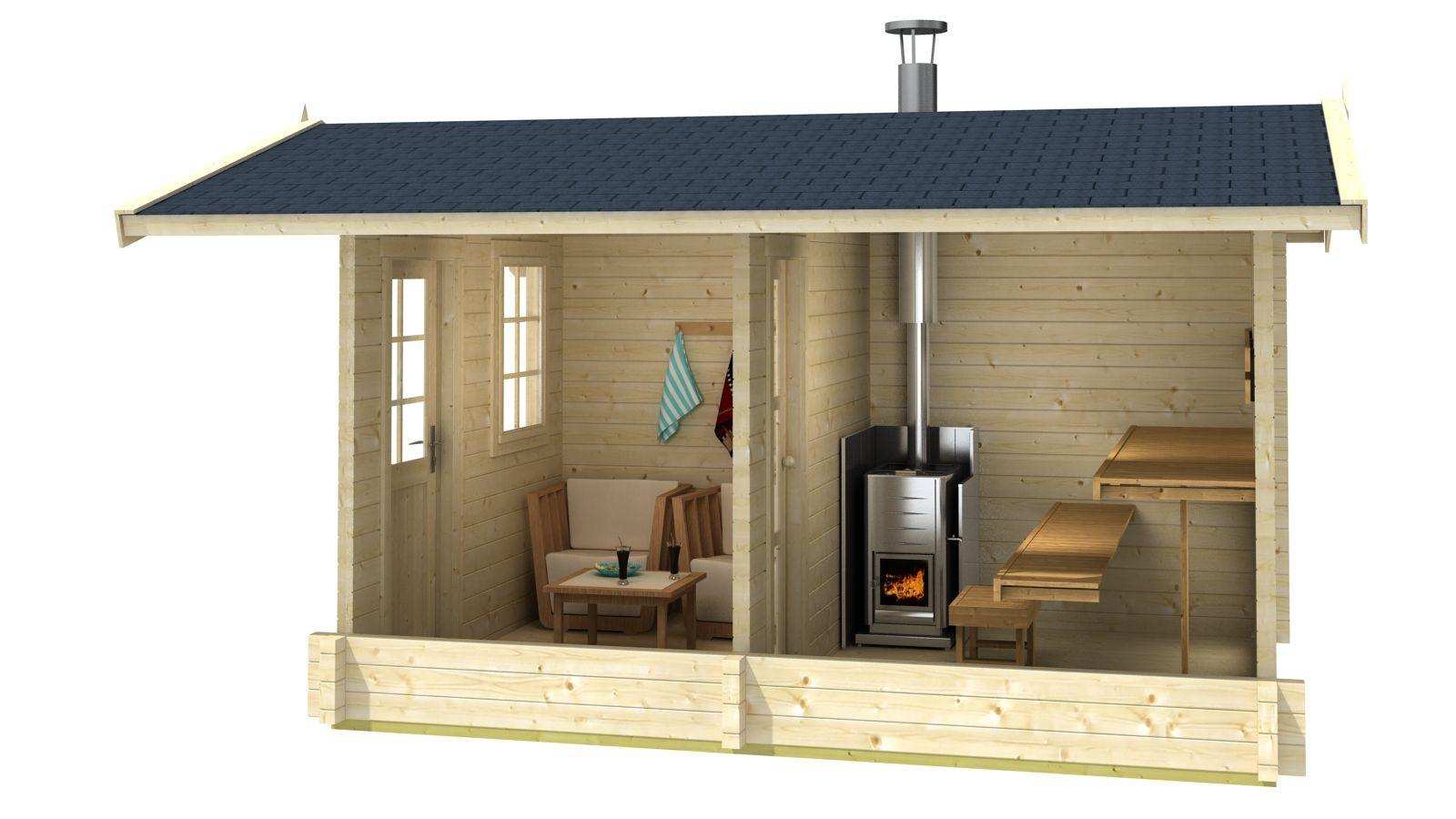 JOONAS Sauna Log Cabin | 3.0x4.0m - Sauna Log Cabin - Timber Building Specialists