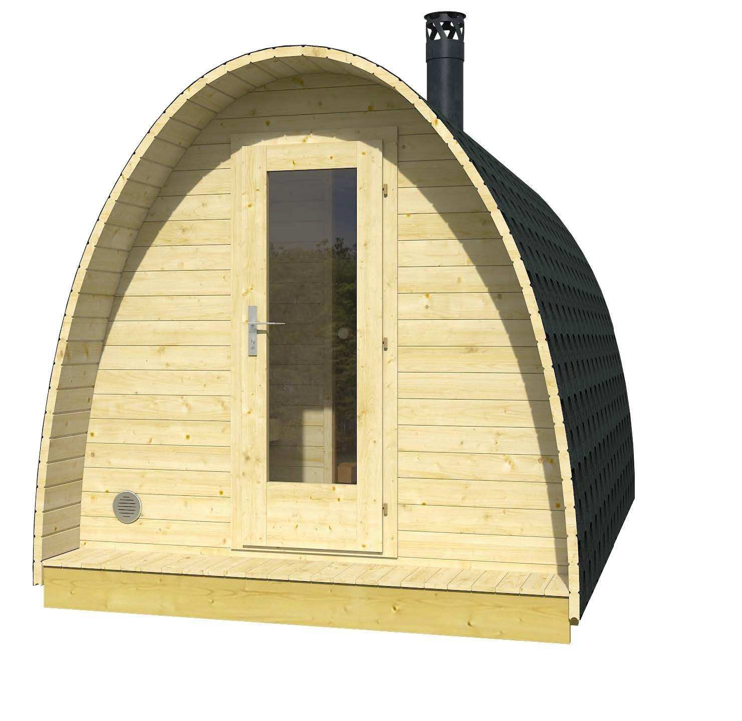 KRIS Sauna Pod | 2.4x3.9m - Sauna Log Cabin - Timber Building Specialists