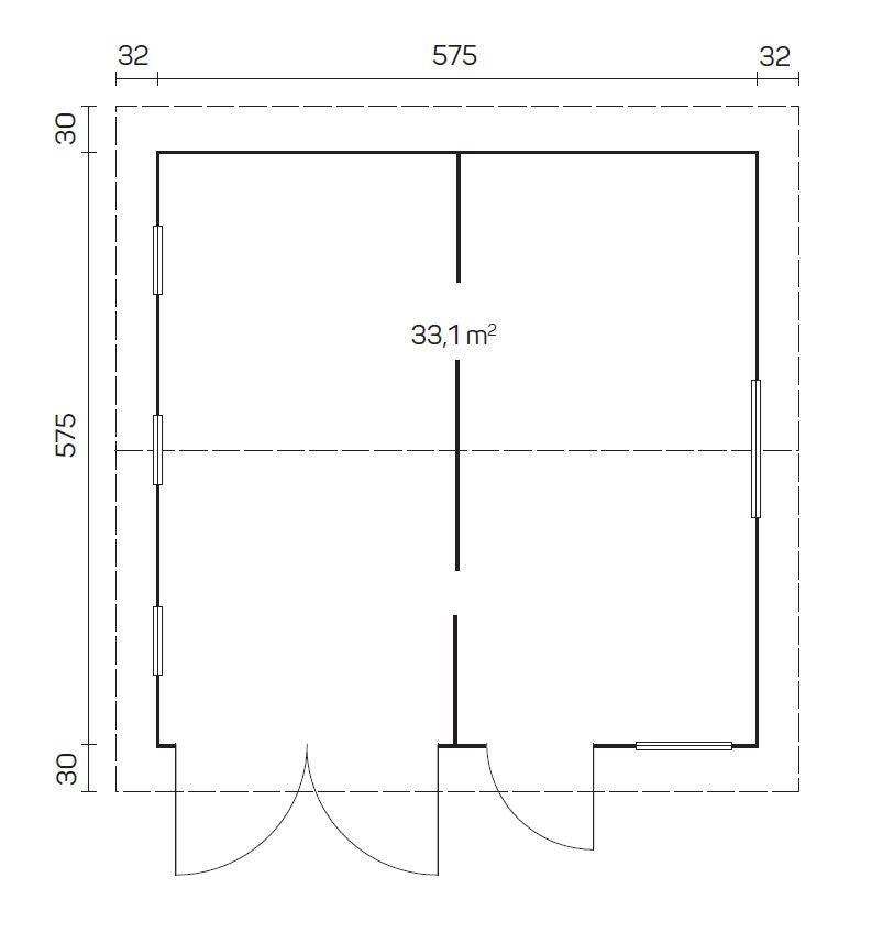 MIKKELI Log Cabin Garage | 6.0x6.0m - Garage Log Cabin - Timber Building Specialists