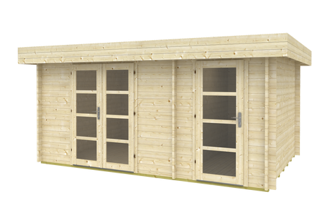ORIENTAL-4 Log Cabin | 4.7x3.2m +3.0m - Timber Building Specialists