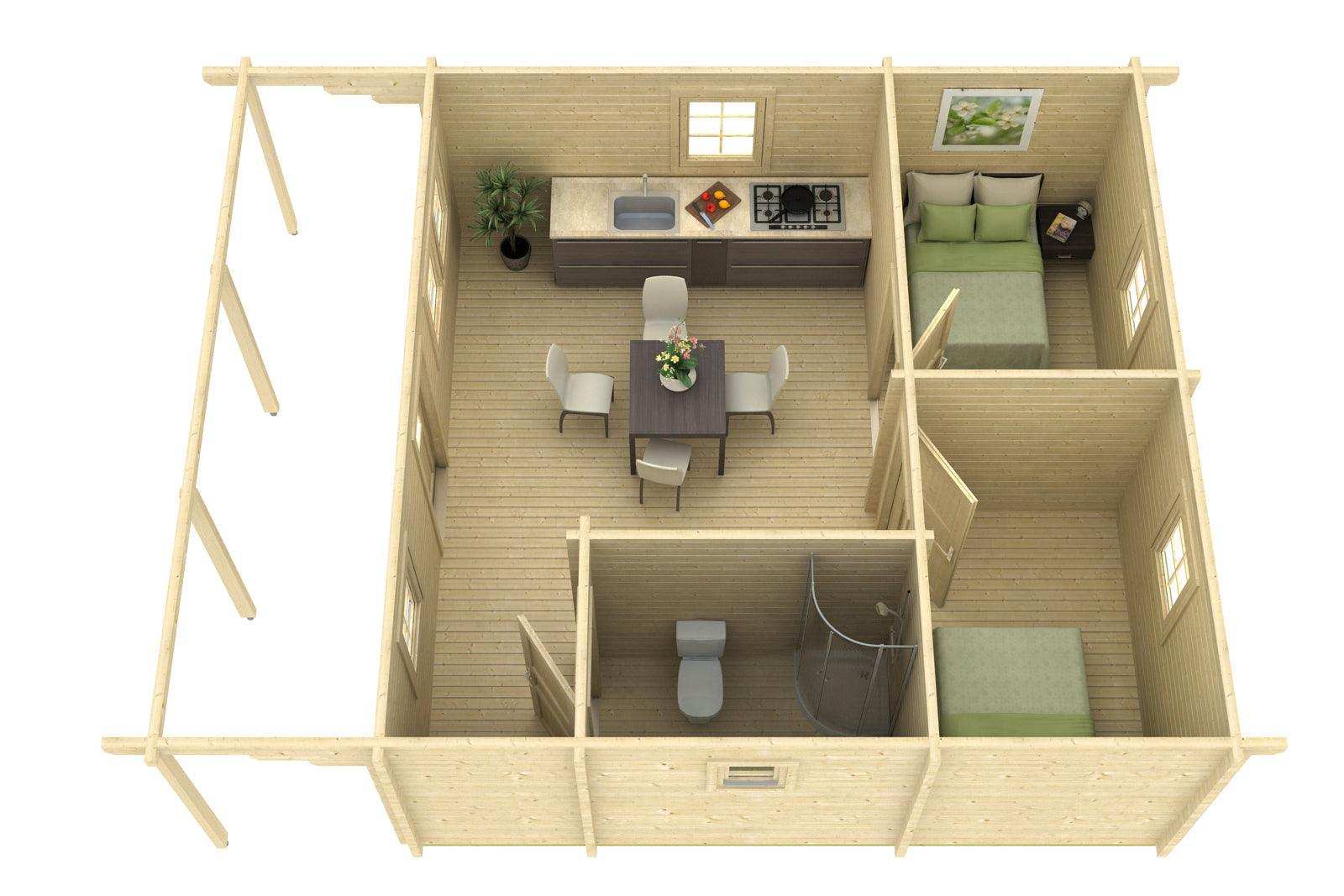 PADOVA Log Cabin | 6.0x6.0m - Lodge Log Cabin - Timber Building Specialists