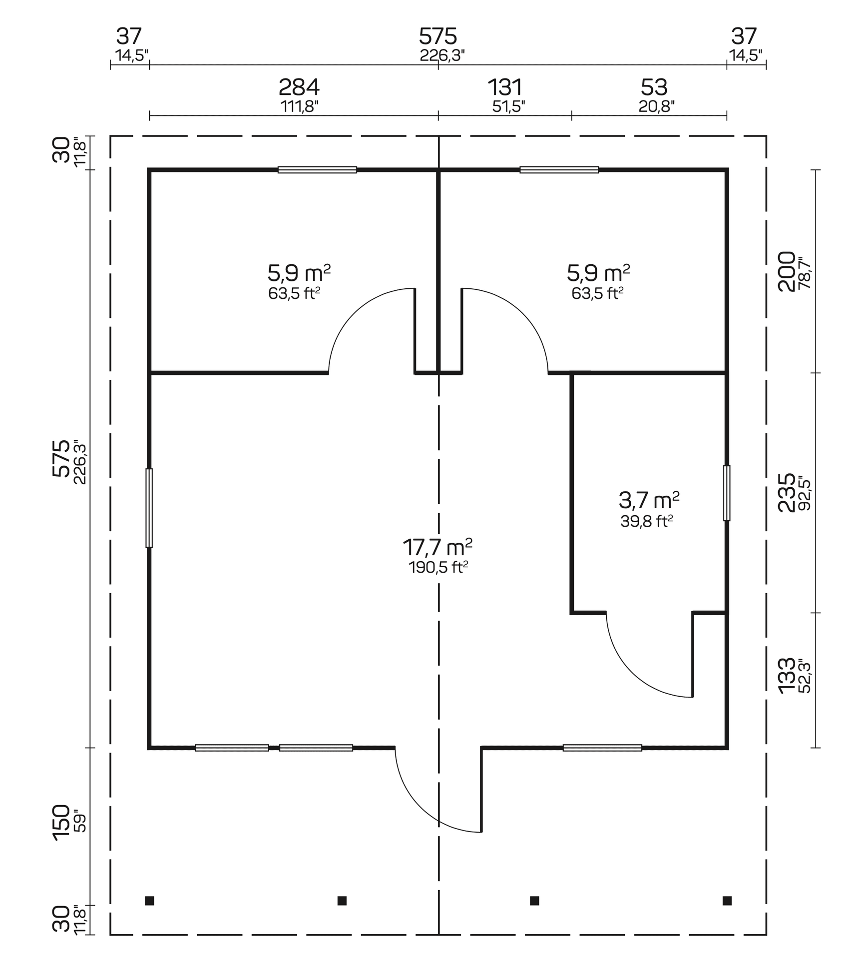 PADOVA Log Cabin | 6.0x6.0m - Lodge Log Cabin - Timber Building Specialists