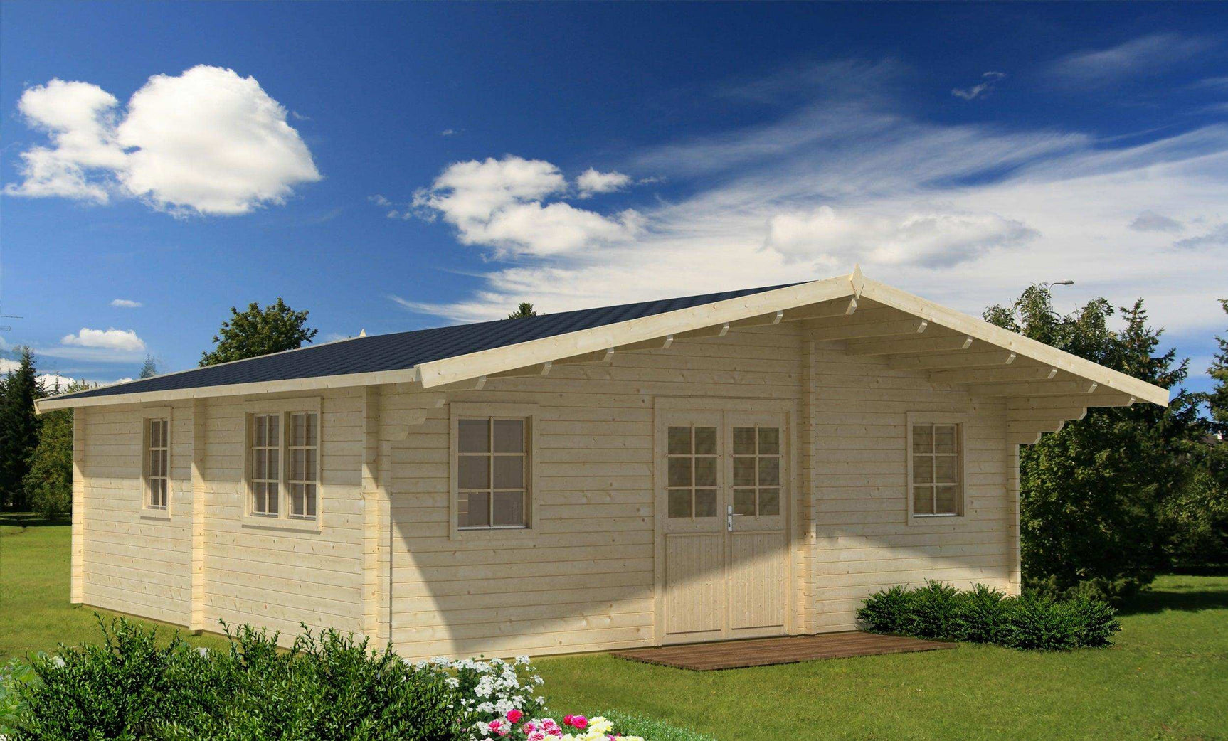 PALMA Log Cabin | 7.2x7.2m - Lodge Log Cabin - Timber Building Specialists