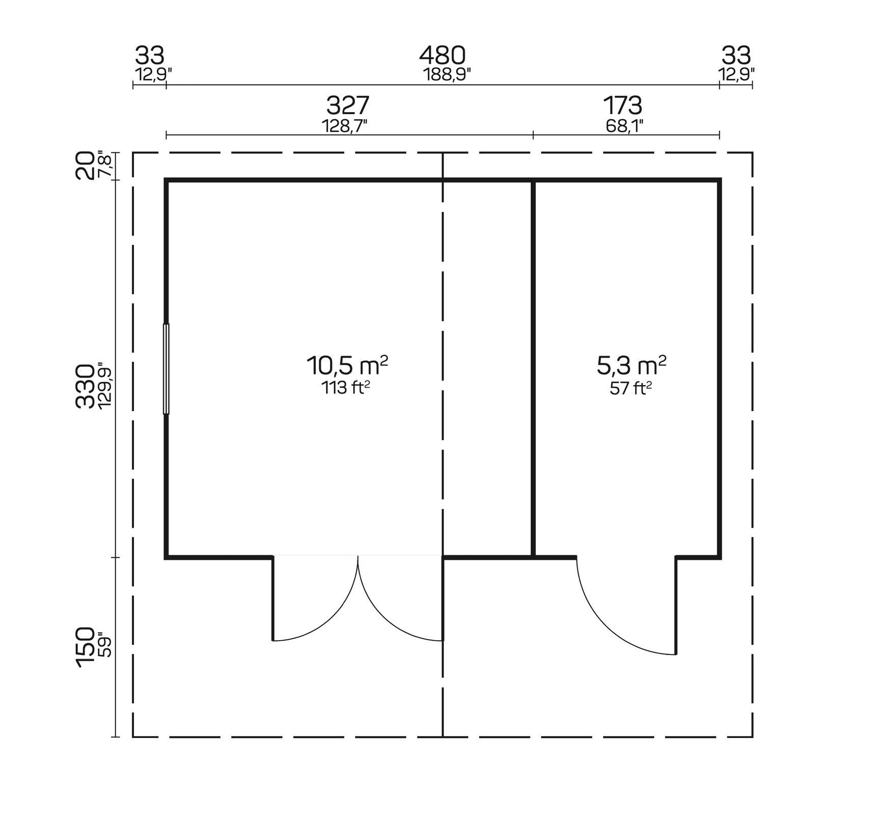 PEDRO D Log Cabin | 5.0x3.5m - Log Cabin - Timber Building Specialists