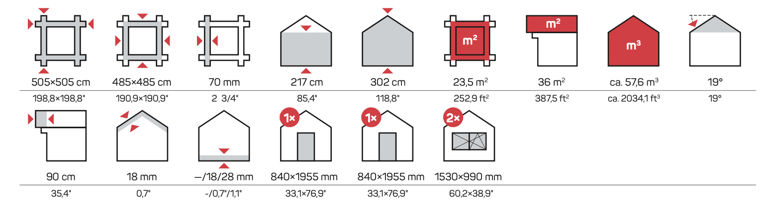 PEDRO E Log Cabin | 5.0x5.0m - Log Cabin - Timber Building Specialists
