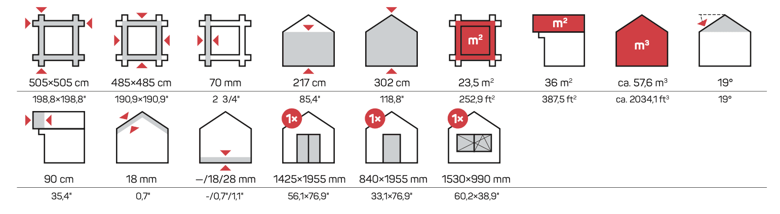 PEDRO F Log Cabin | 5.0x5.0m - Log Cabin - Timber Building Specialists
