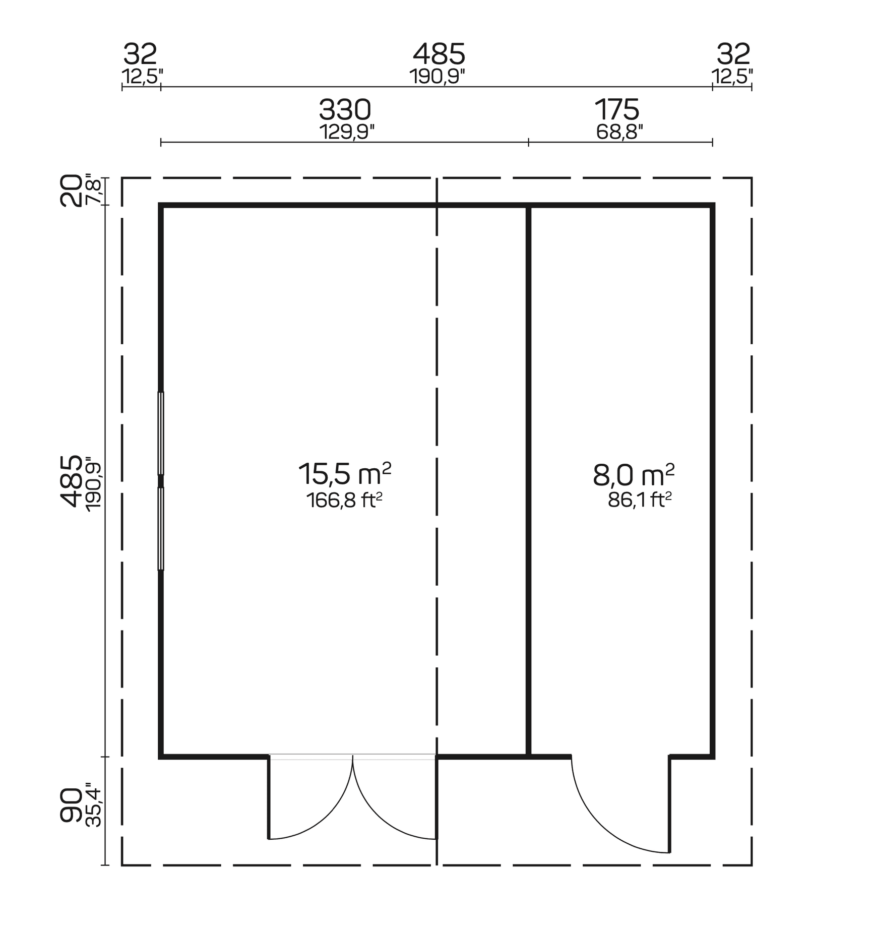 PEDRO F Log Cabin | 5.0x5.0m - Log Cabin - Timber Building Specialists