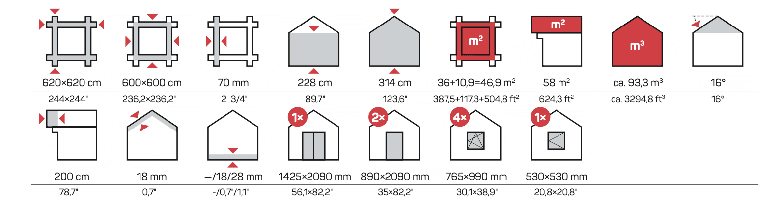 PETRA Log Cabin | 6.2x6.2m - Lodge Log Cabin - Timber Building Specialists
