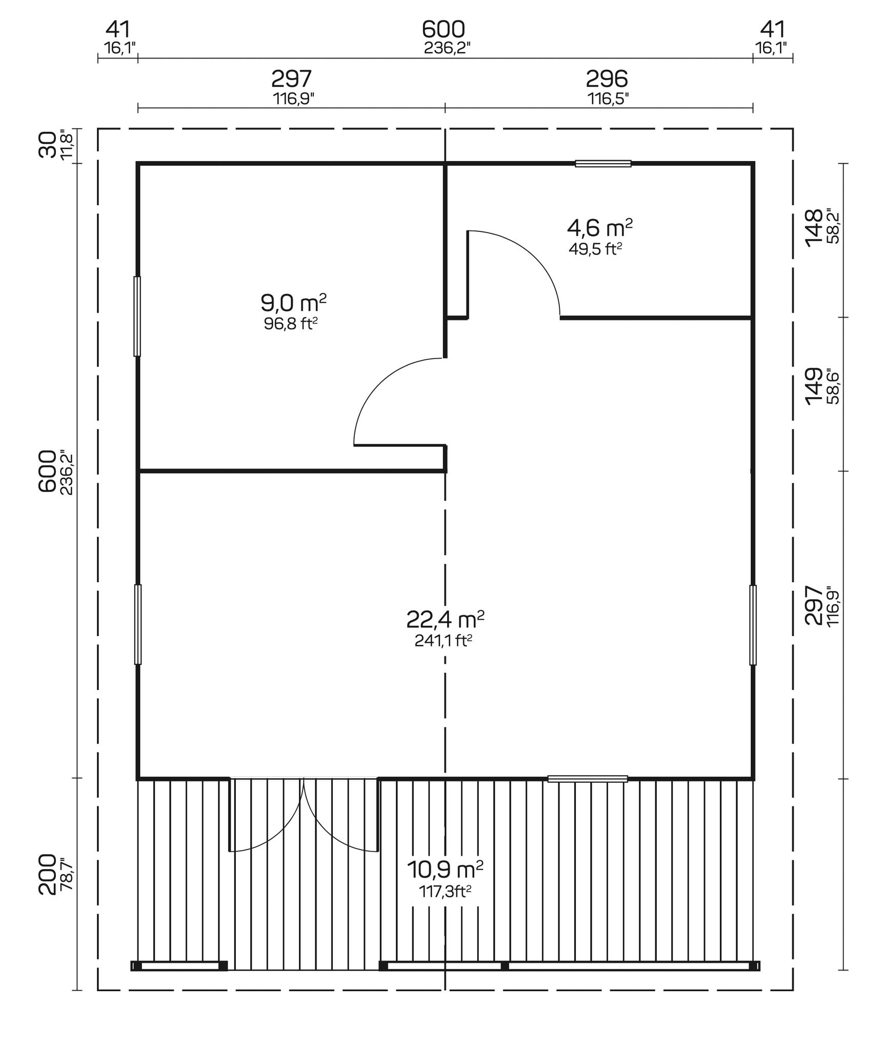PETRA Log Cabin | 6.2x6.2m - Lodge Log Cabin - Timber Building Specialists