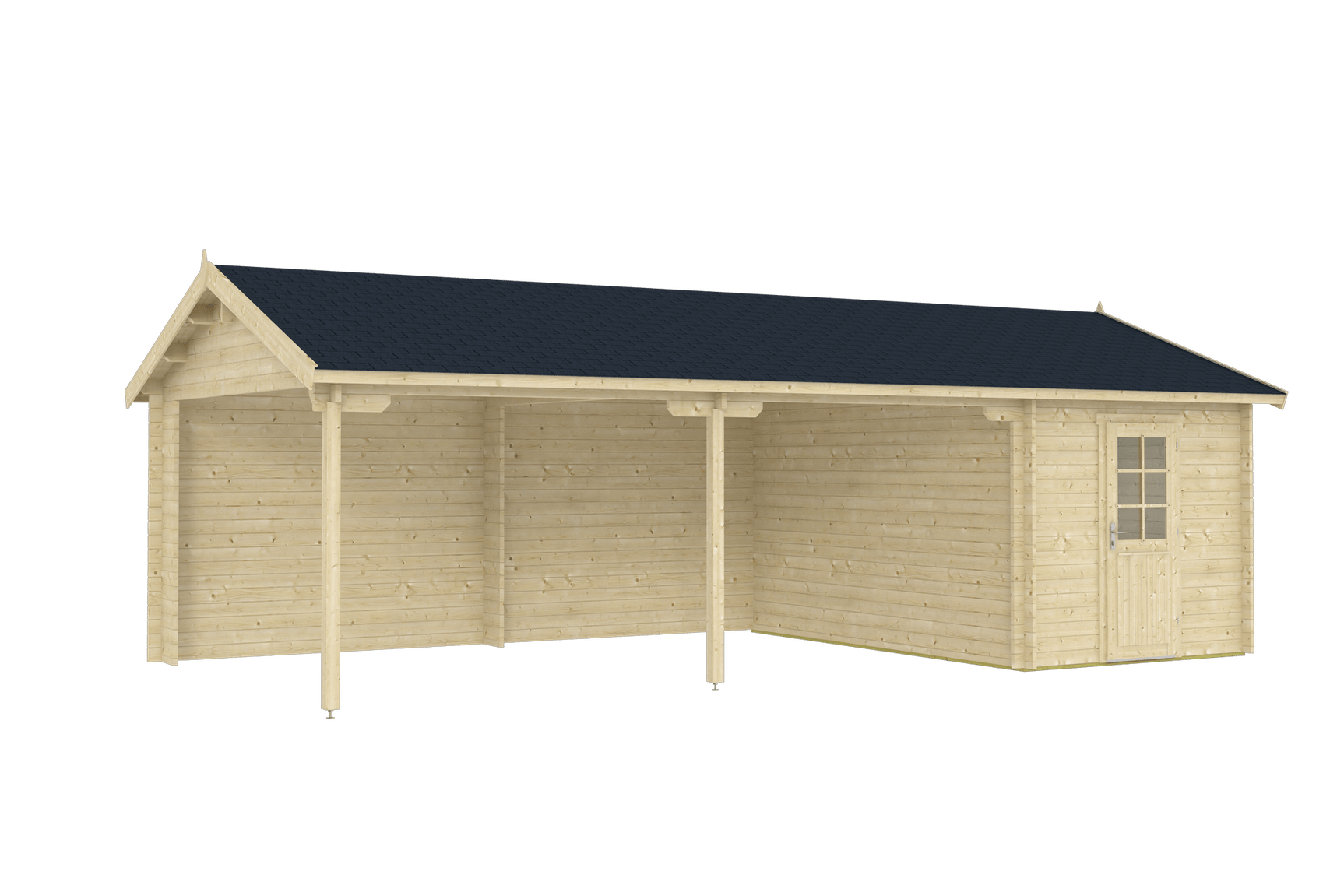 RAUMA Log Cabin Garage | 6.0x5.3m - Garage Log Cabin - Timber Building Specialists
