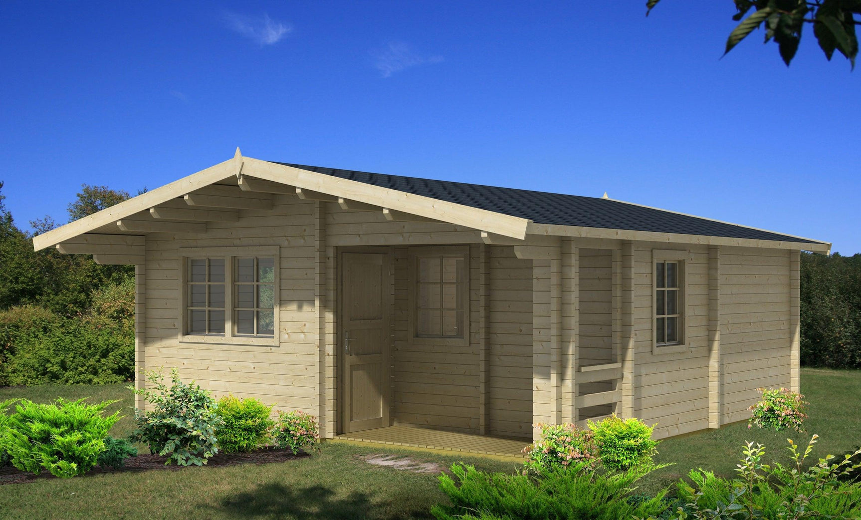 REUS Log Cabin | 6.0x6.0m - Lodge Log Cabin - Timber Building Specialists