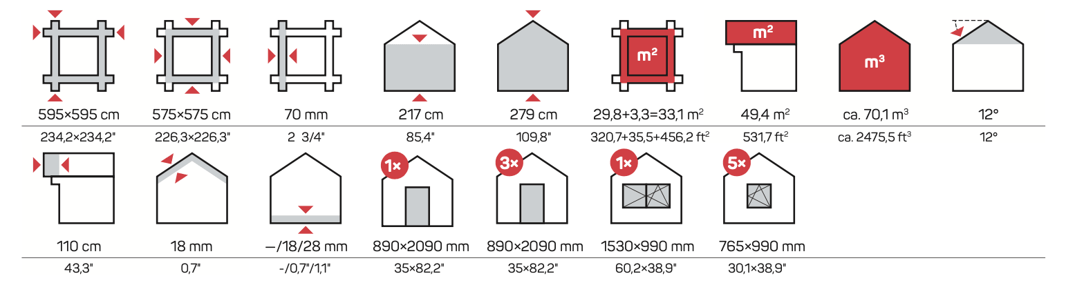 REUS Log Cabin | 6.0x6.0m - Lodge Log Cabin - Timber Building Specialists