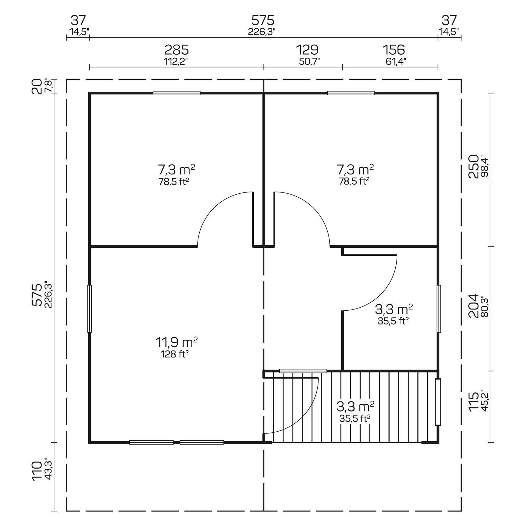 REUS Log Cabin | 6.0x6.0m - Lodge Log Cabin - Timber Building Specialists