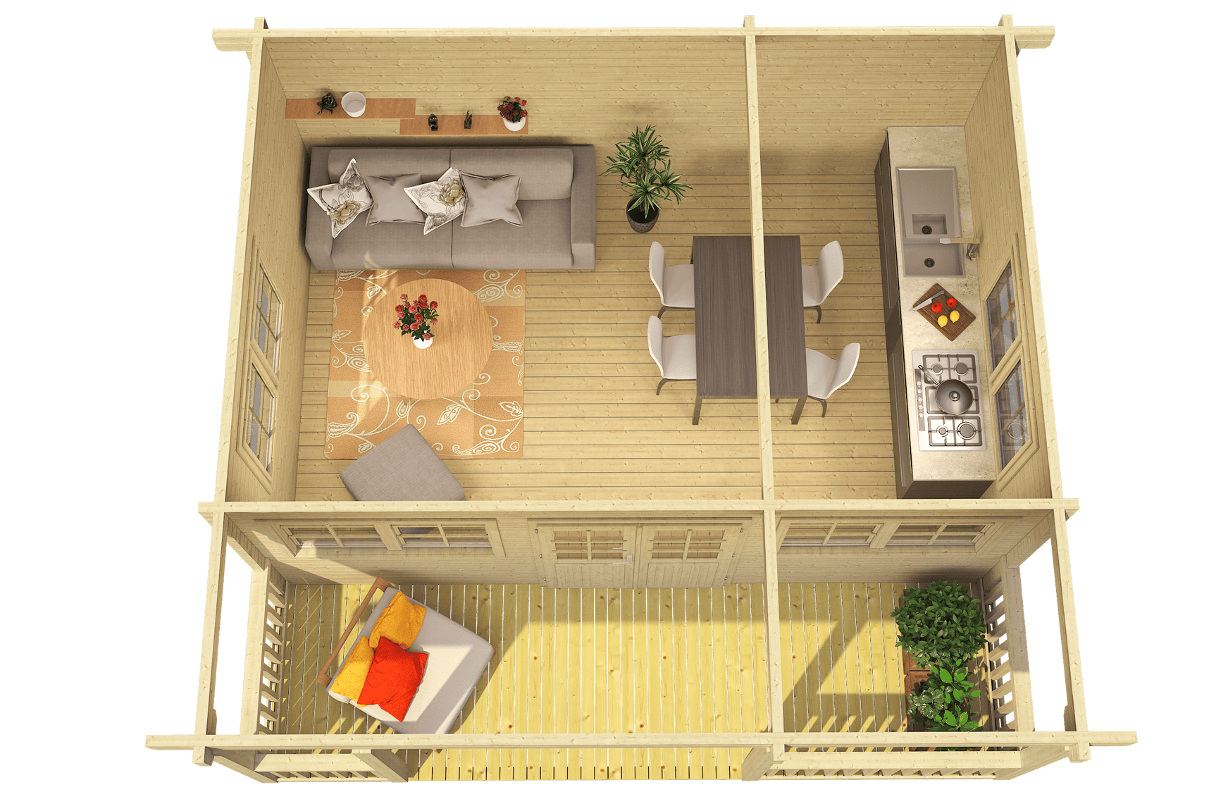 RICHARD Log Cabin | 5.8x5.4m - Log Cabin - Timber Building Specialists