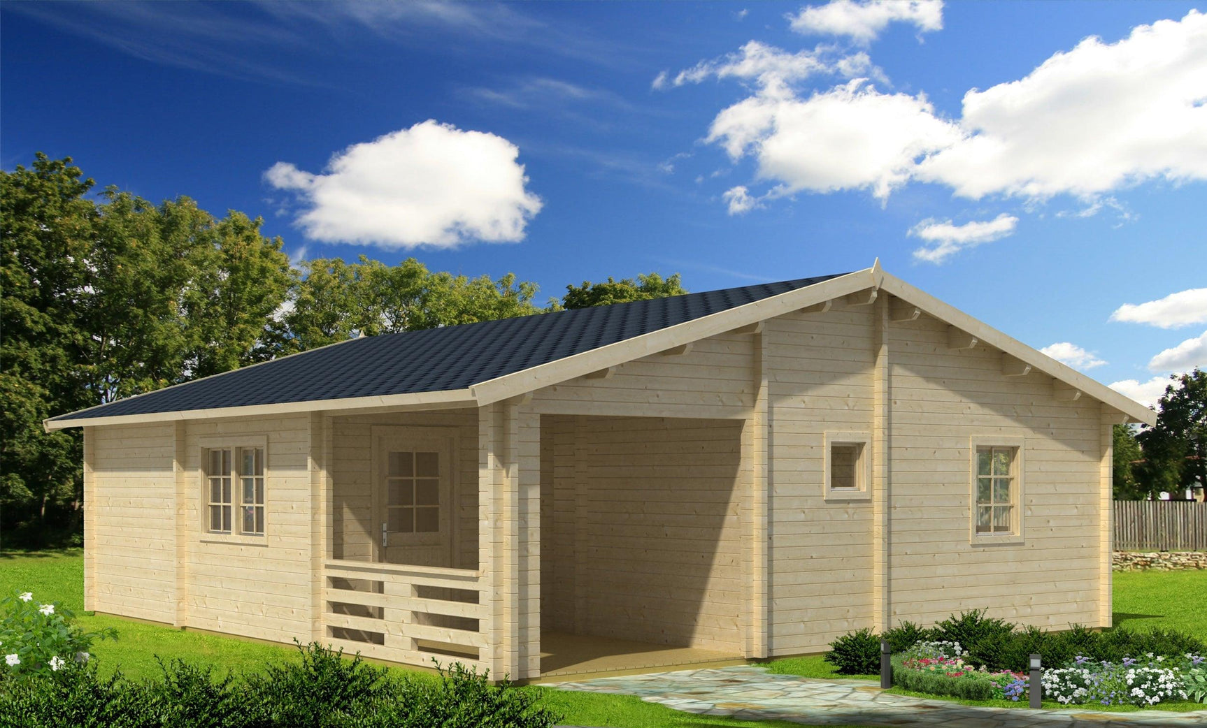 RIGA Log Cabin | 8.0x9.0m - Lodge Log Cabin - Timber Building Specialists