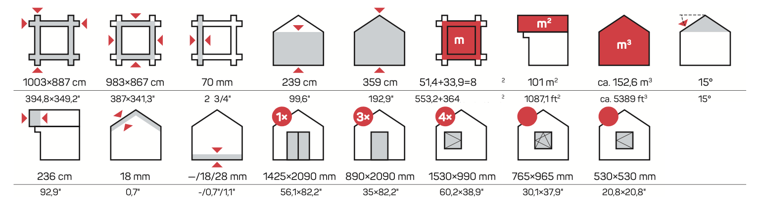 RIOPAS Log Cabin | 10.0x8.9m - Lodge Log Cabin - Timber Building Specialists