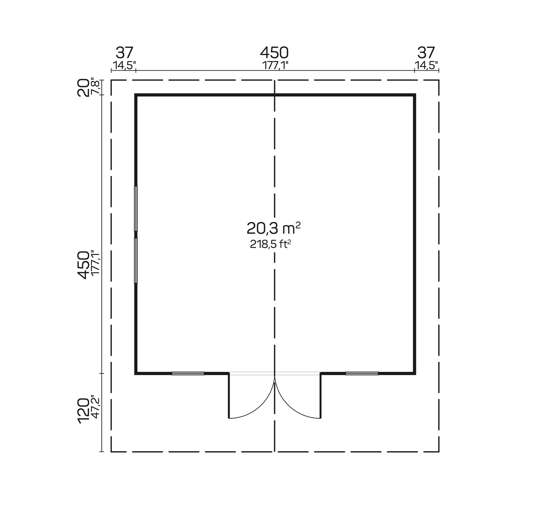 SAUERLAND B Log Cabin | 4.7x4.7m - Log Cabin - Timber Building Specialists