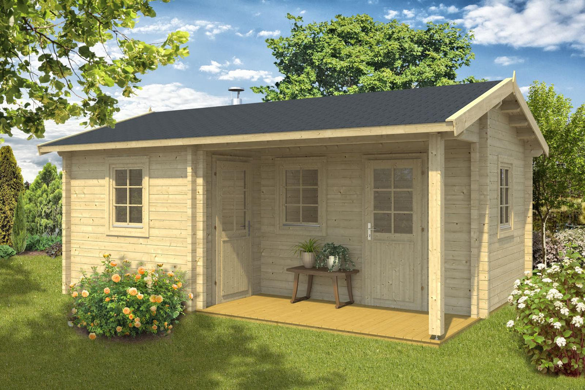 VILLU Sauna Log Cabin | 4.2x5.7m - Timber Building Specialists