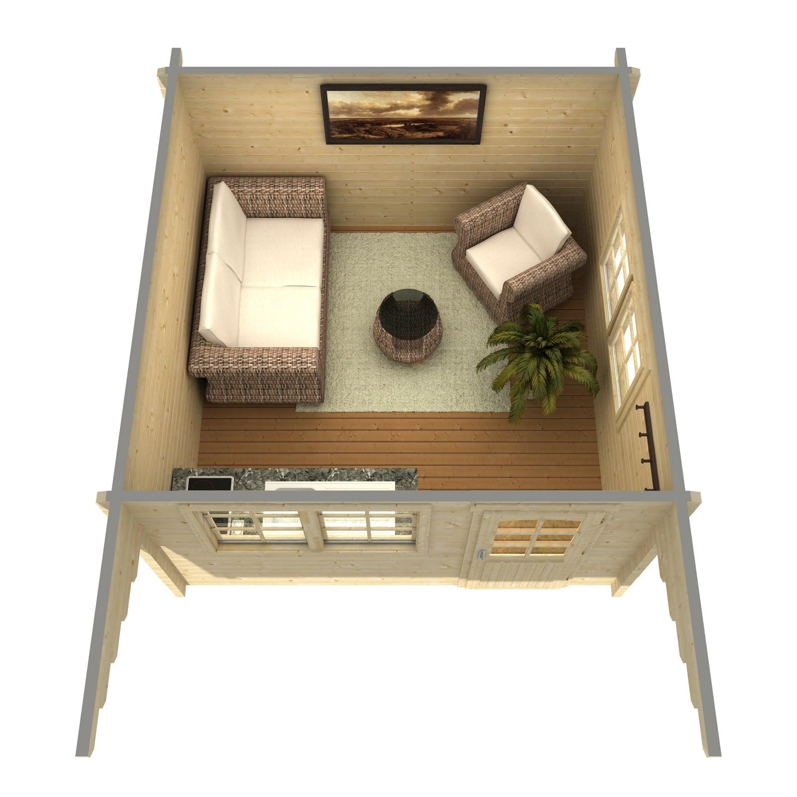 SEVILLA Log Cabin | 3.8x3.8m - Log Cabin - Timber Building Specialists