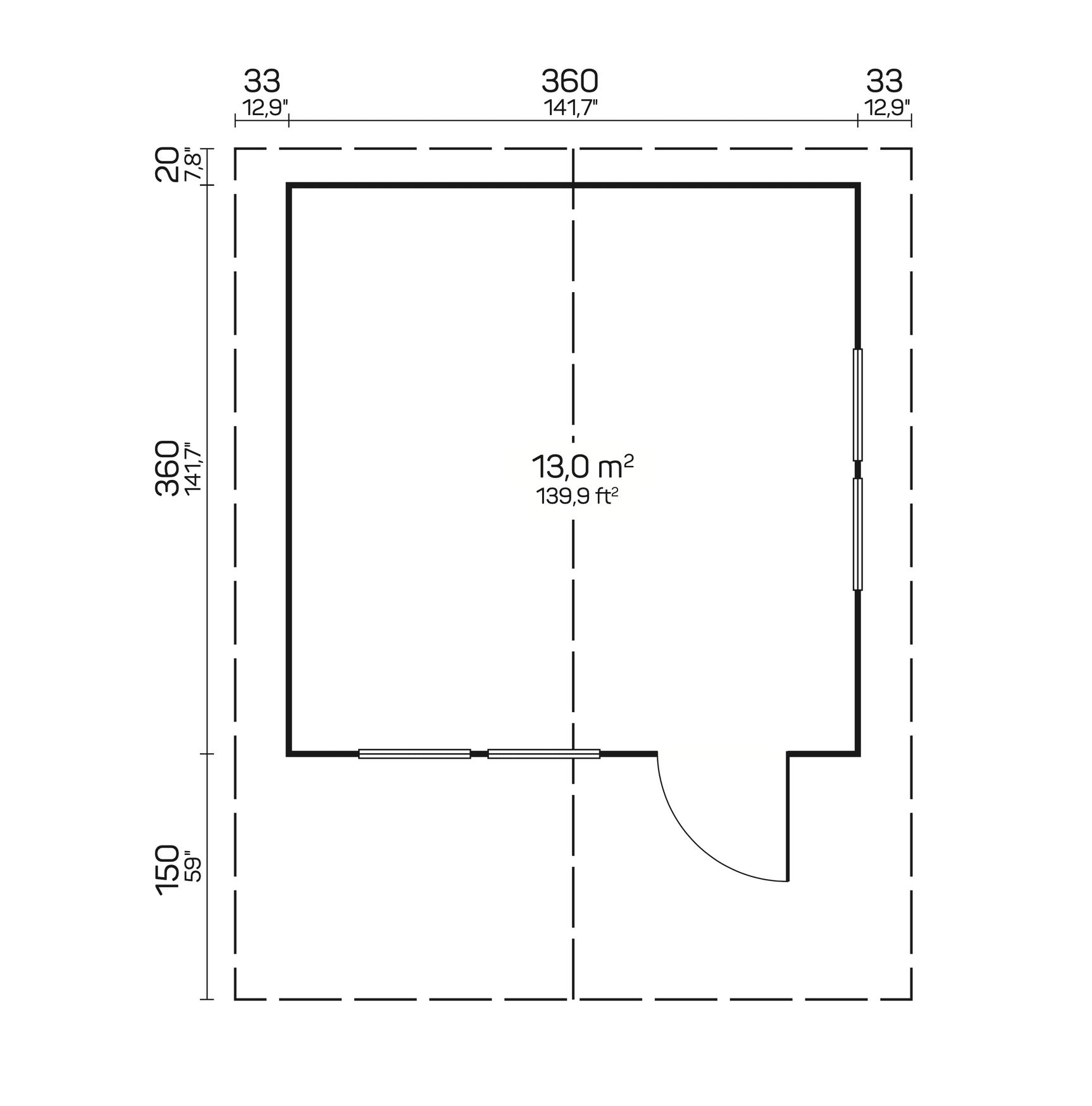 SEVILLA Log Cabin | 3.8x3.8m - Log Cabin - Timber Building Specialists