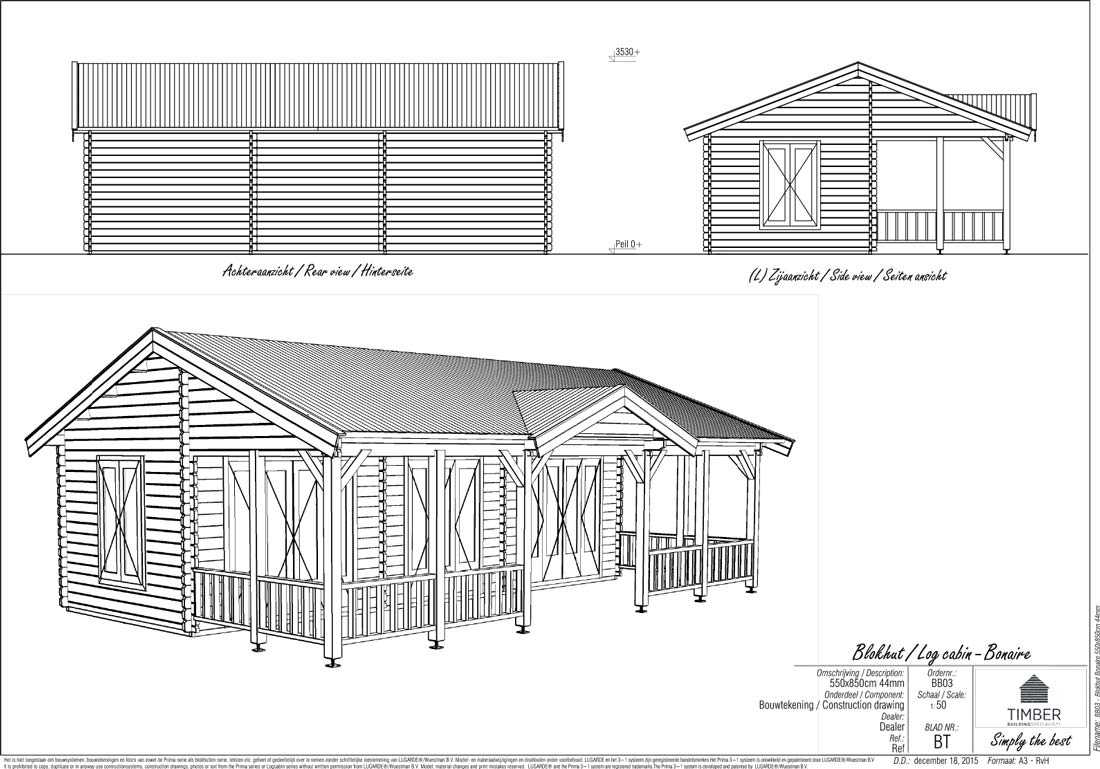 Bonaire Log Cabin | 8.5x5.5m - Timber Building Specialists