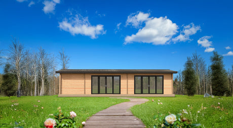 golf simulator log cabin