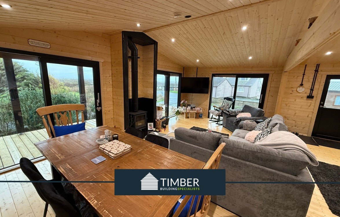 TBS187 Anglesey Log Cabin Lodge w/ Garage - 16.0x6.8m