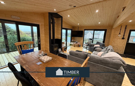 TBS187 Anglesey Log Cabin Lodge w/ Garage - 16.0x6.8m