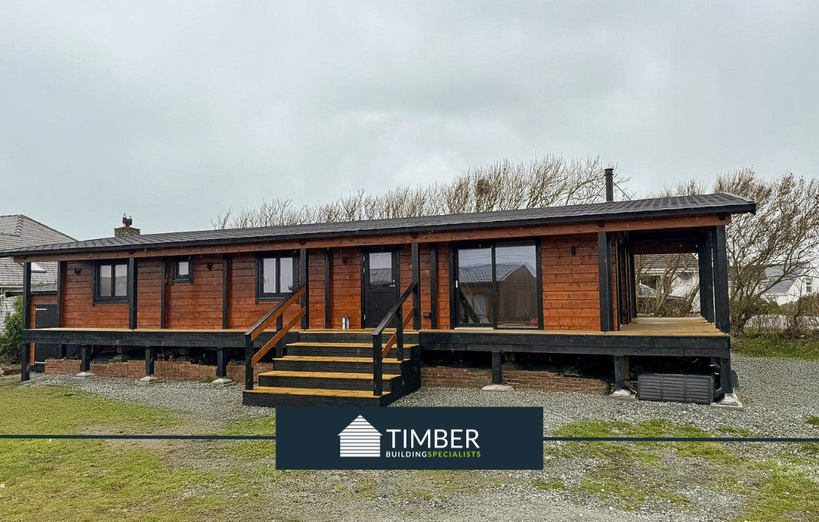 TBS187 Anglesey Log Cabin Lodge w/ Garage - 16.0x6.8m