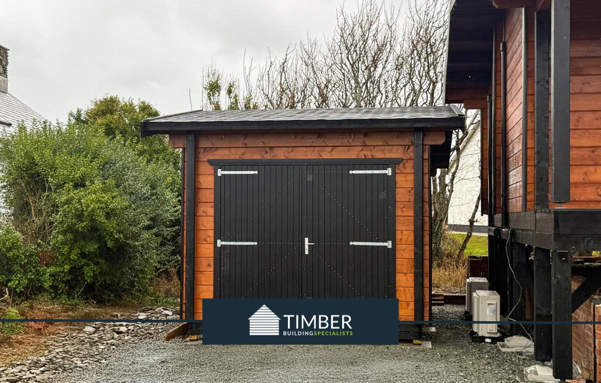 TBS187 Anglesey Log Cabin Lodge w/ Garage - 16.0x6.8m