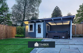 Log Cabin w/ Hot Tub Area | 6m x 3.2m - Log Cabin - Timber Building Specialists