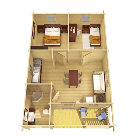 ALMERIA B Log Cabin | 6.0x8.9m - Timber Building Specialists