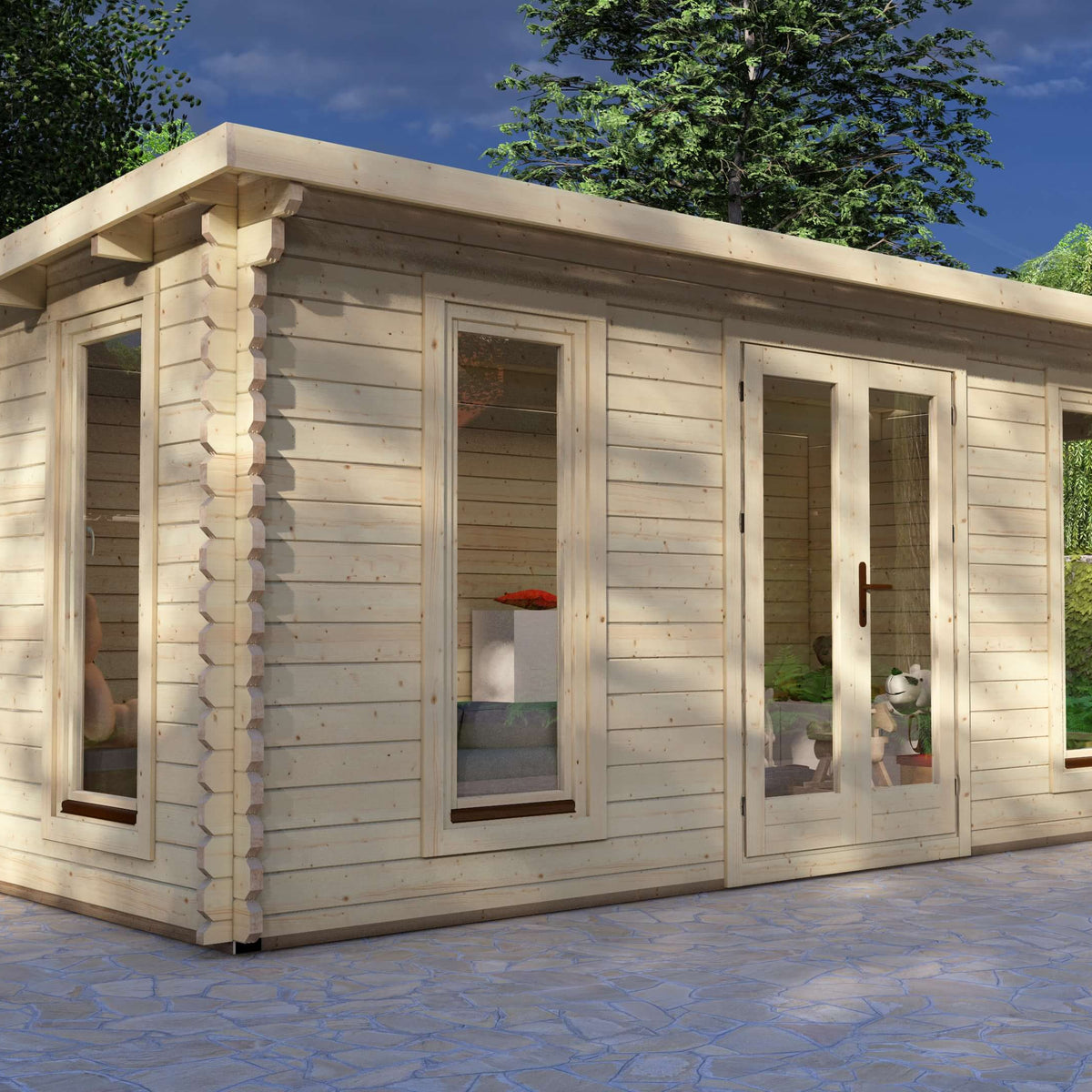Ash 6x3m Log Cabin in 44mm Logs | 4Timber Building Specialists