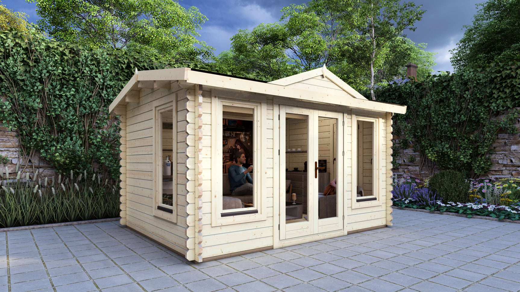 Mini Birch Log Cabin | 4.0 x 3.0m