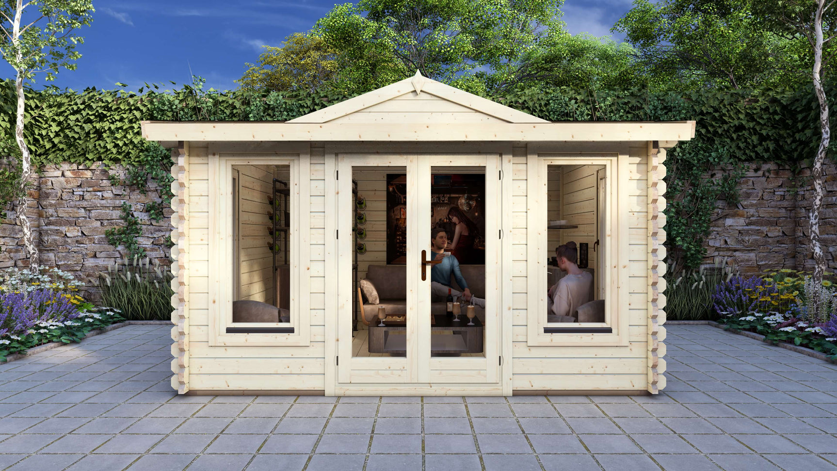 Mini Birch Log Cabin | 4.0 x 3.0m