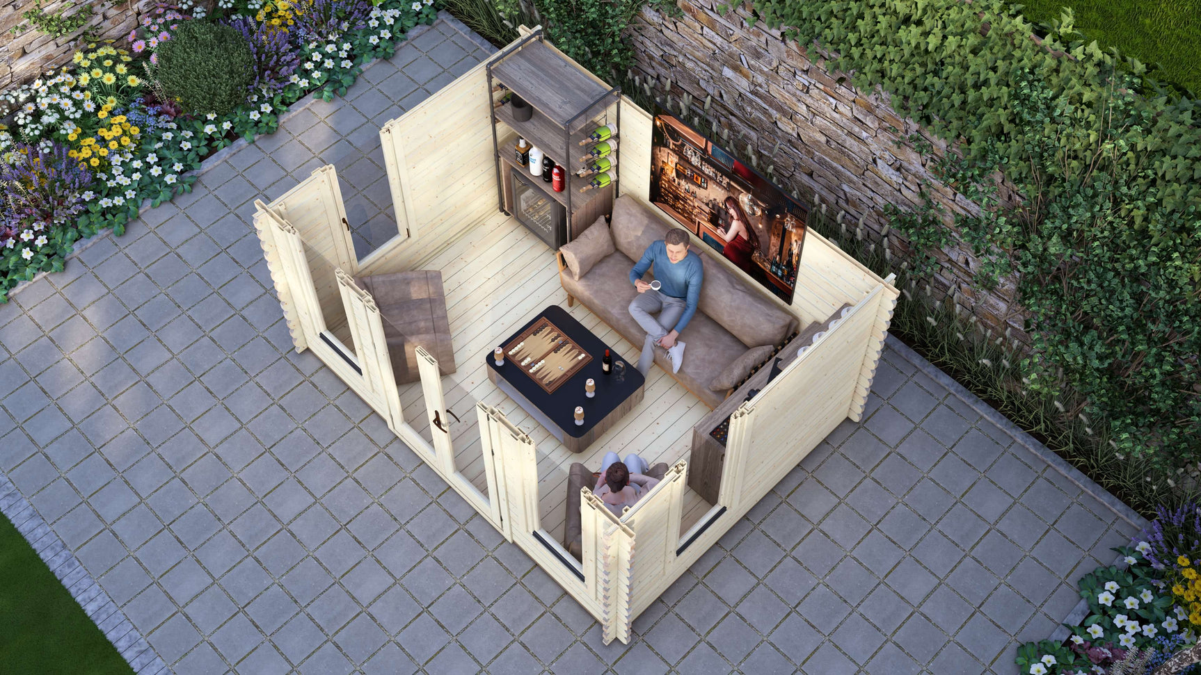 Mini Birch Log Cabin | 4.0 x 3.0m