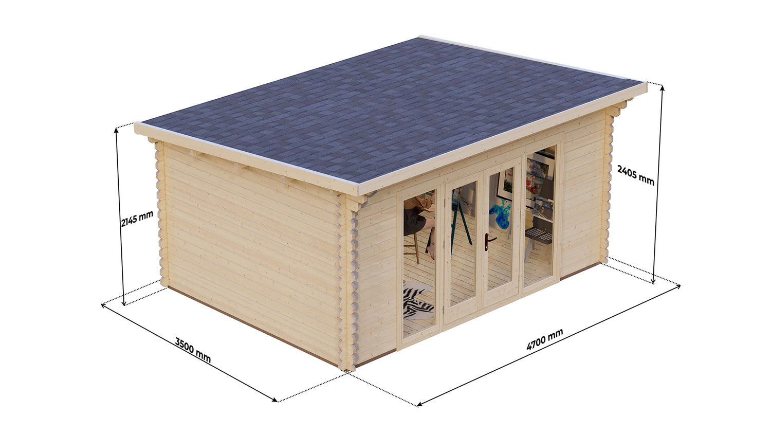 Chestnut Log Cabin | 4.7 x 3.5m