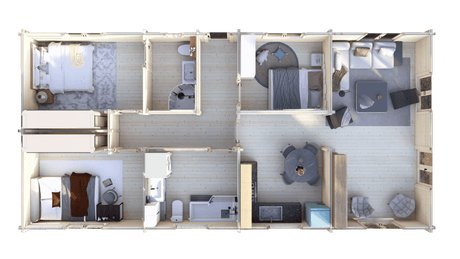 Clyde 3 Bed Lodge | 14x6.8m