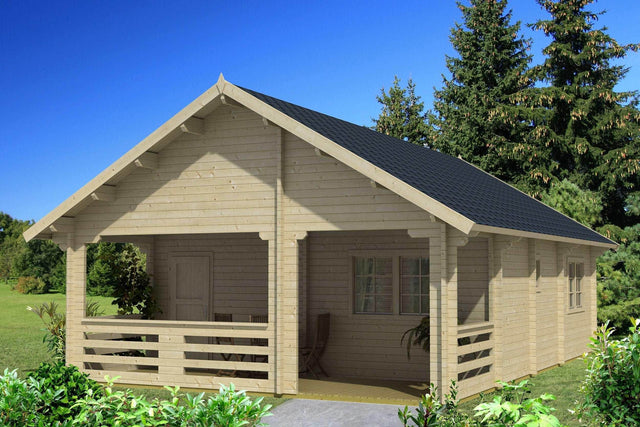 EUROPA Log Cabin + Sleeping Loft | 8.0x9.0m - Timber Building Specialists